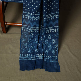 Hand block print cotton indigo bagru 3pc unstitched dress