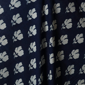 Blue - hand cotton indigo bagru fabric 03 - handcrafted