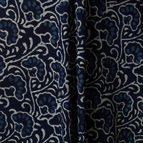 Blue - hand cotton indigo bagru fabric 08 - handcrafted