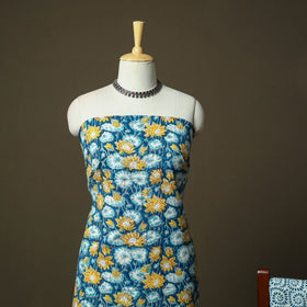 Hand block print cotton sanganeri 3pc unstitched dress