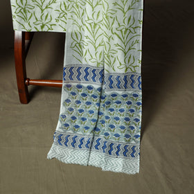 Hand block print cotton sanganeri 3pc unstitched dress