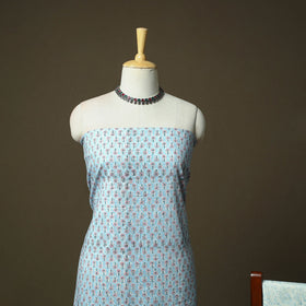 Hand block print cotton sanganeri 3pc unstitched dress