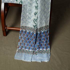 Hand block print cotton sanganeri 3pc unstitched dress