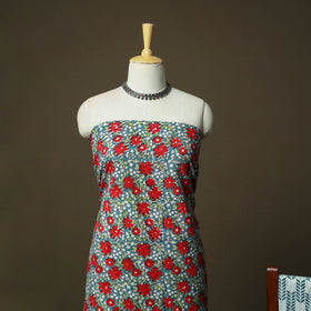 Hand block print cotton sanganeri 3pc unstitched dress