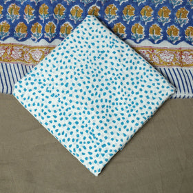 Hand block print cotton sanganeri 3pc unstitched dress