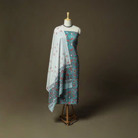 Hand block print cotton sanganeri 3pc unstitched dress