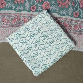 Hand block print cotton sanganeri 3pc unstitched dress