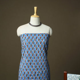 Hand block print cotton sanganeri 3pc unstitched dress