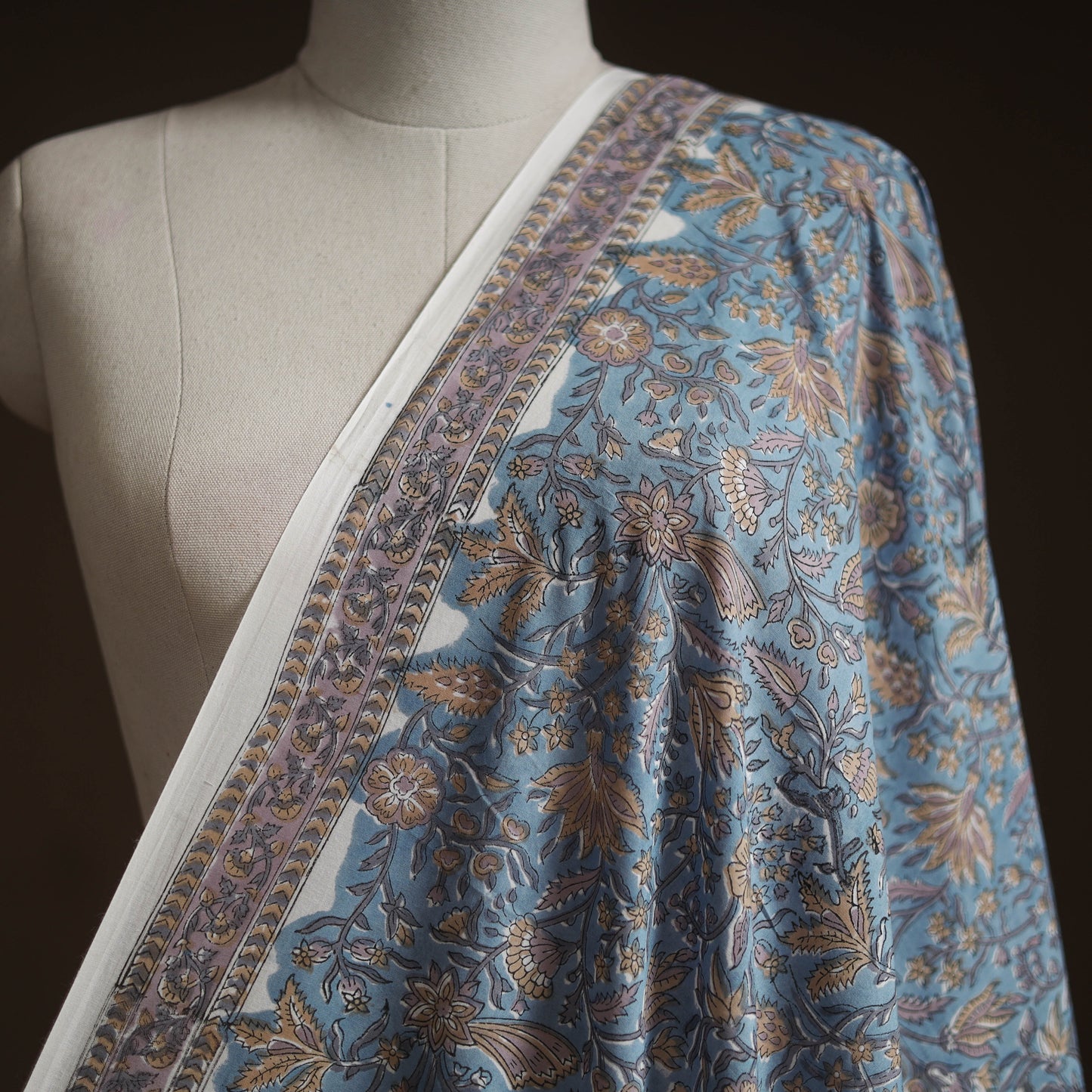 Hand block print cotton sanganeri fabric 08 - handcrafted