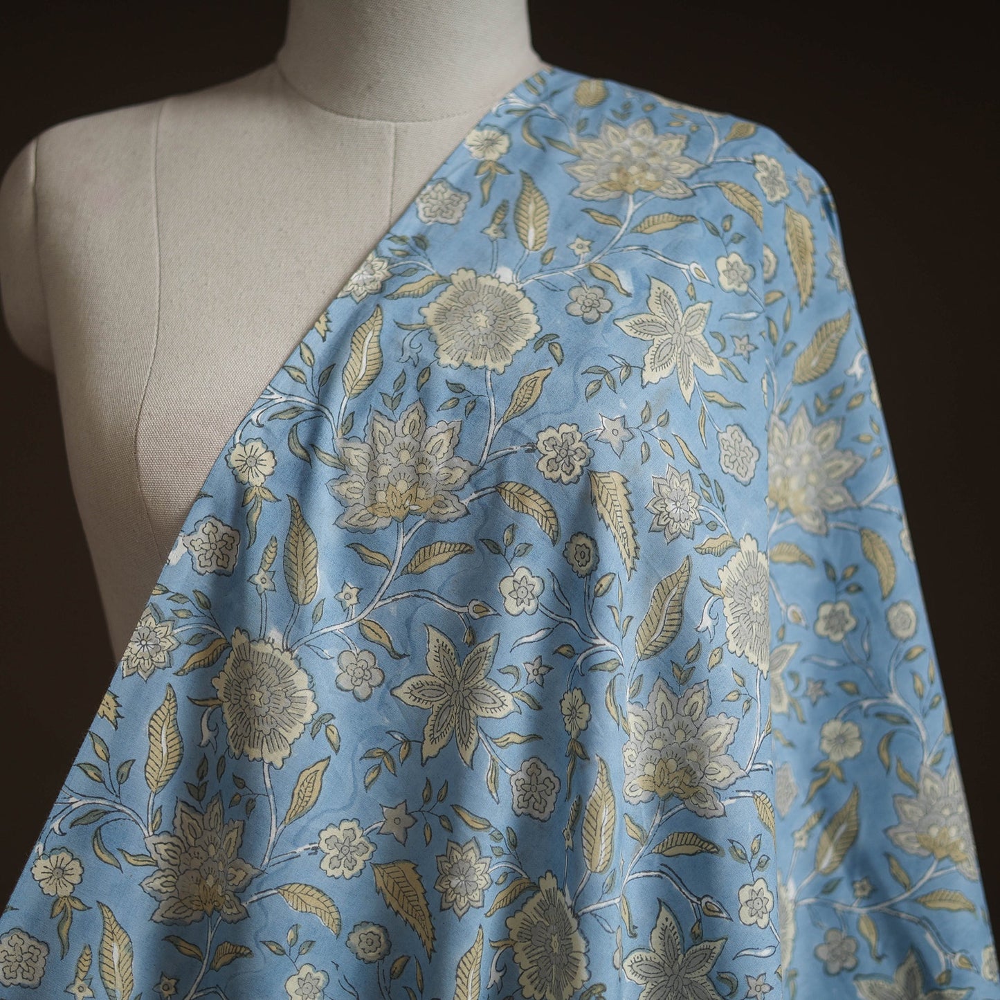 Hand block print cotton sanganeri fabric 11 - handcrafted