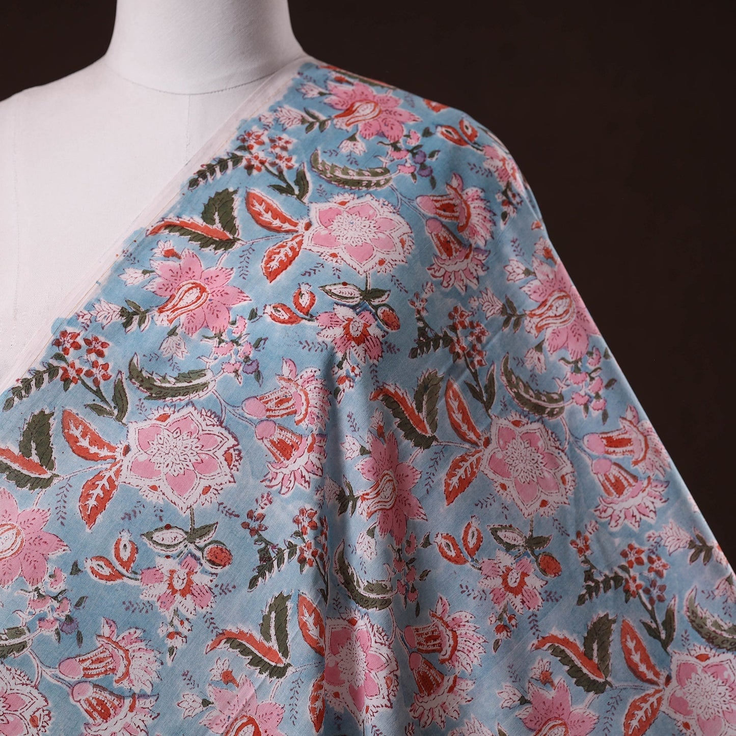 Hand cotton sanganeri fabric 58 - handcrafted