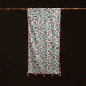 Hand cotton sanganeri stole 01 - handcrafted