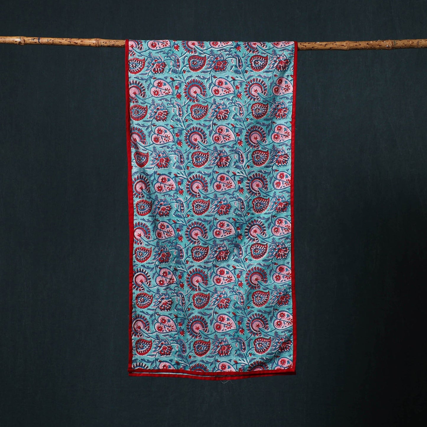Hand block print cotton sanganeri stole 02 - handcrafted