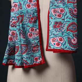 Hand block print cotton sanganeri stole 02 - handcrafted