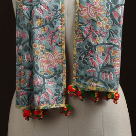 Hand cotton sanganeri stole 04 - handcrafted