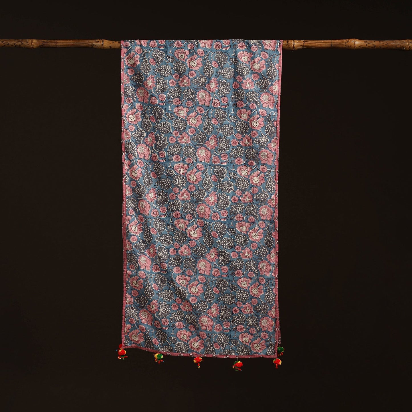 Hand cotton sanganeri stole 05 - handcrafted