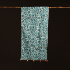 Hand cotton sanganeri stole 08 - handcrafted