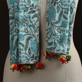 Hand cotton sanganeri stole 08 - handcrafted