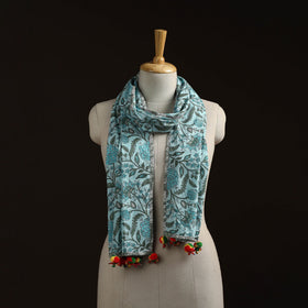 Hand cotton sanganeri stole 08 - handcrafted