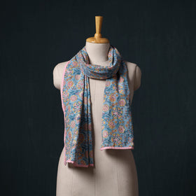 Hand block print cotton sanganeri stole 17 - handcrafted