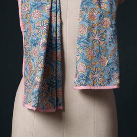 Hand block print cotton sanganeri stole 17 - handcrafted