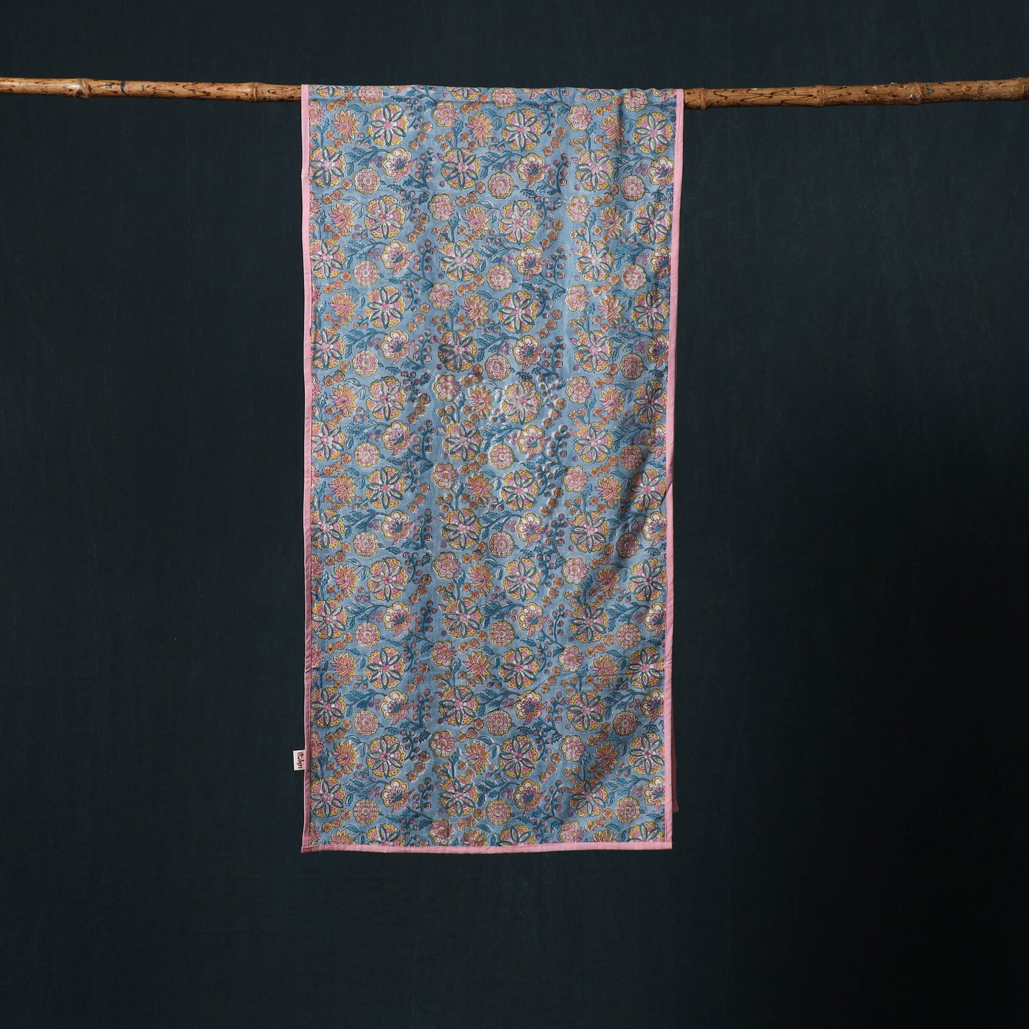 Hand block print cotton sanganeri stole 17 - handcrafted