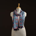 Hand cotton sanganeri stole 22 - handcrafted