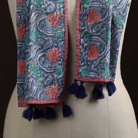 Hand cotton sanganeri stole 22 - handcrafted