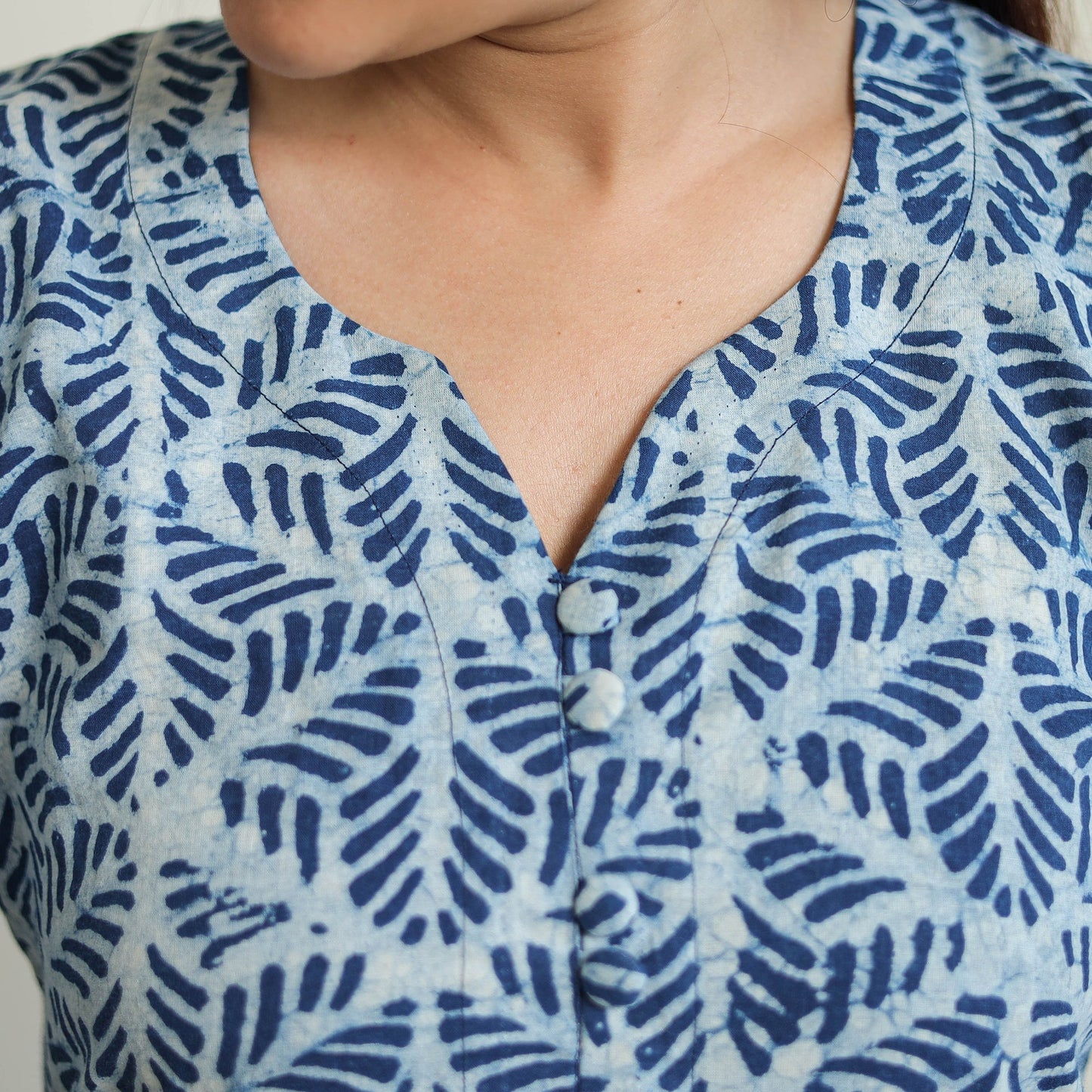 Buy Indigo Bagru Hand Block Print Kurta, Palazzo & Dupatta Set 
