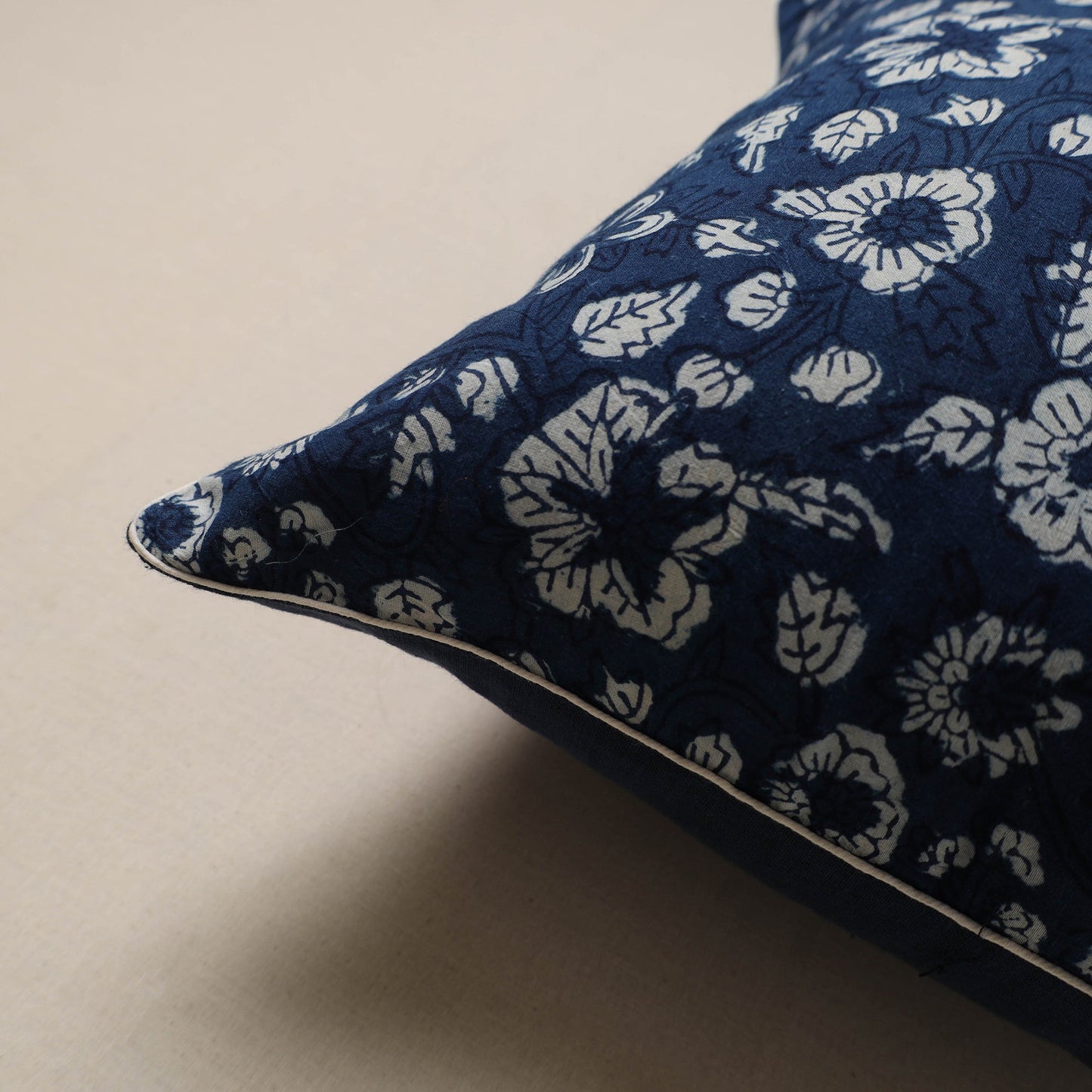 Hand indigo bagru cushion cover 23 - handcrafted