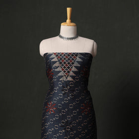 Hand block print linen silk natural dyed ajrakh 2pc