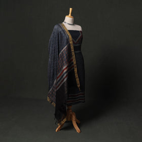 Hand block print linen silk natural dyed ajrakh 2pc