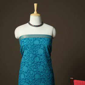 Hand block print mangalagiri cotton 3pc unstitched dress