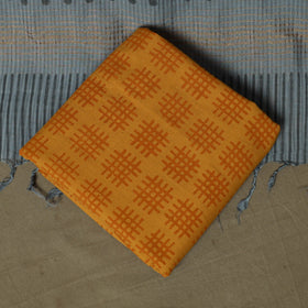 Hand block print mangalagiri cotton 3pc unstitched dress