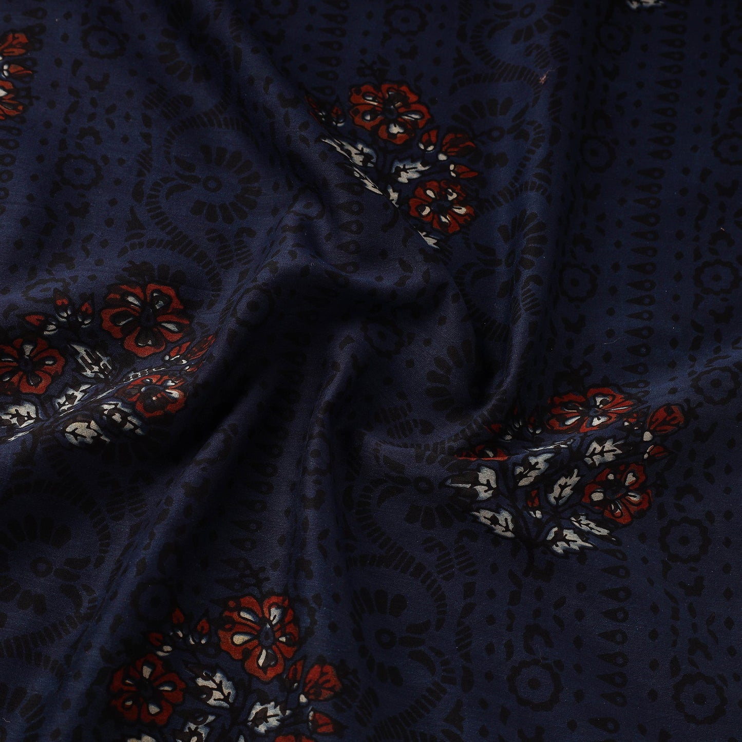 Hand natural dyed chanderi silk fabric 19 - handcrafted