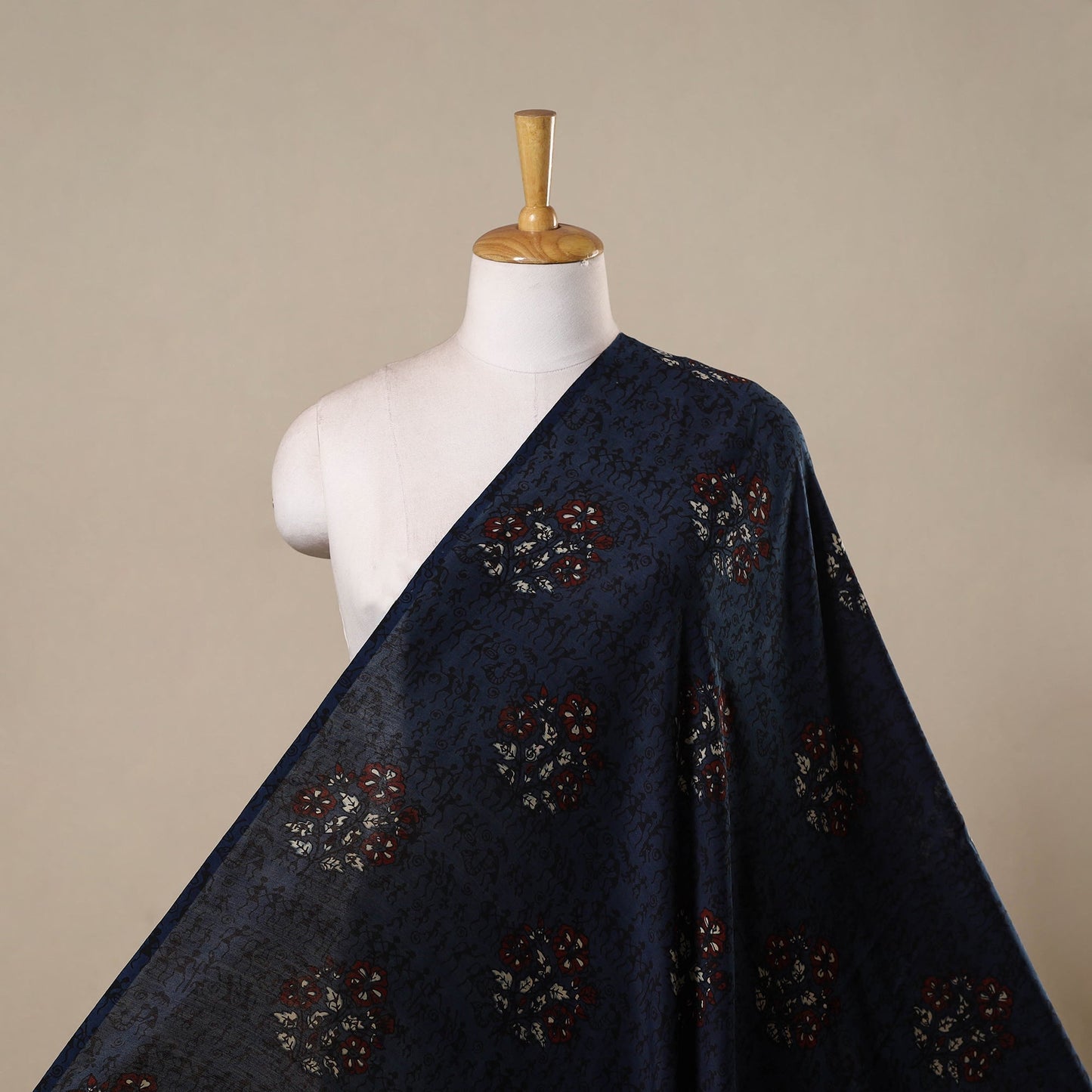 Hand natural dyed chanderi silk fabric 28 - handcrafted