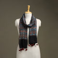 Hand natural dyed chanderi silk stole with tassels 18