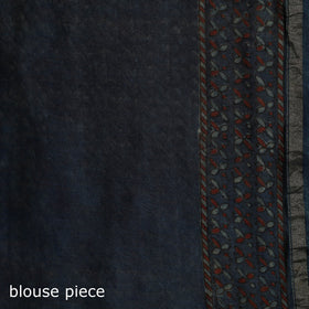 Hand block print natural dyed chanderi silk akola saree 08