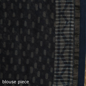 Hand block print natural dyed chanderi silk akola saree 22