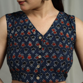 Hand natural dyed cotton readymade blouse 14 - handcrafted