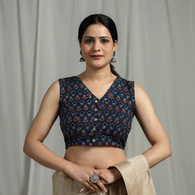 Hand natural dyed cotton readymade blouse 14 - handcrafted