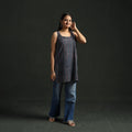 Hand block print natural dyed cotton short ajrakh kurta