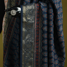 Hand natural dyed dola silk zari border dupatta
