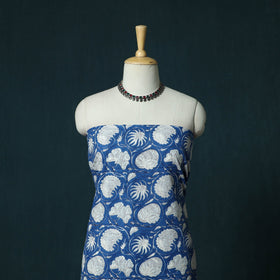 Hand block print sanganeri cotton 3pc unstitched dress