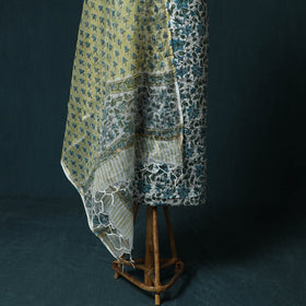 Hand block print sanganeri cotton 3pc unstitched dress
