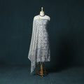 Hand block print sanganeri cotton 3pc unstitched dress