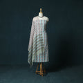 Hand block print sanganeri cotton 3pc unstitched dress