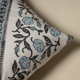 Hand sanganeri floral cushion cover 08 - handcrafted