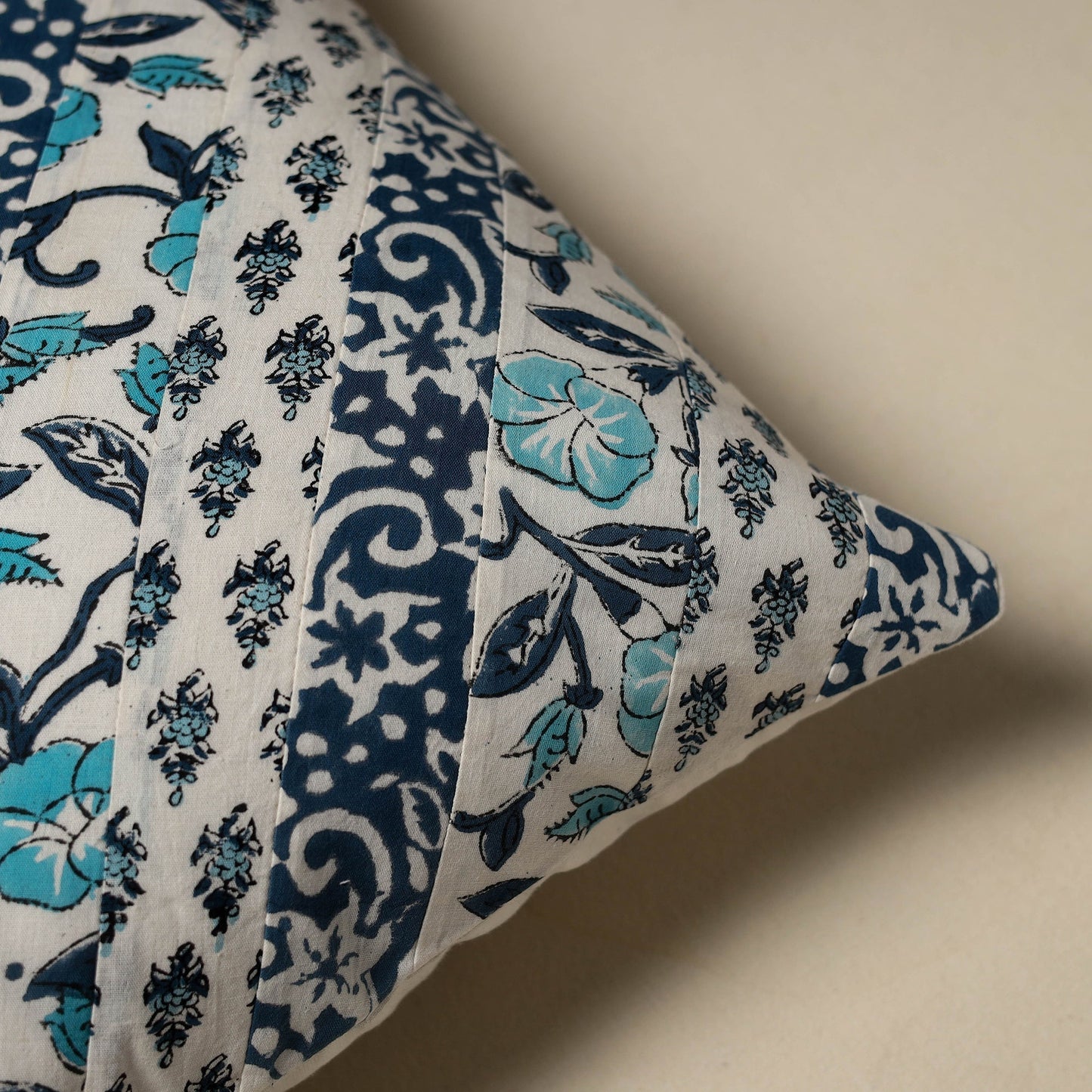 Hand sanganeri floral cushion cover 10 - handcrafted