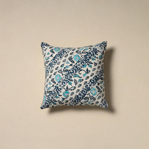 Hand sanganeri floral cushion cover 10 - handcrafted